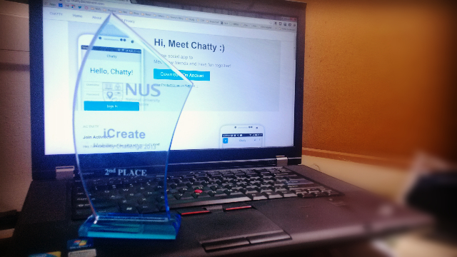 Chatty won the 2nd place in NUS iCreate 2013